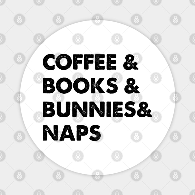 bunny and coffee and naps and books Magnet by youki